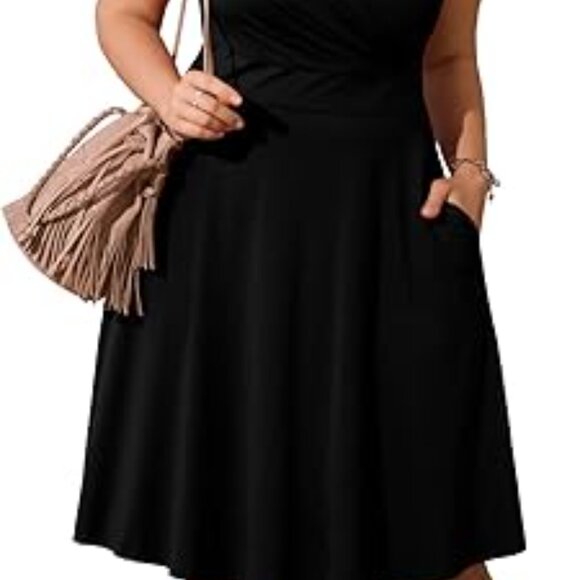 Poseshe Black Cocktail Dress XL Elegant Party Night Out Fit Brand New NWT Dress - Picture 2 of 5